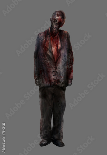 Horror character zombie man artwork. 