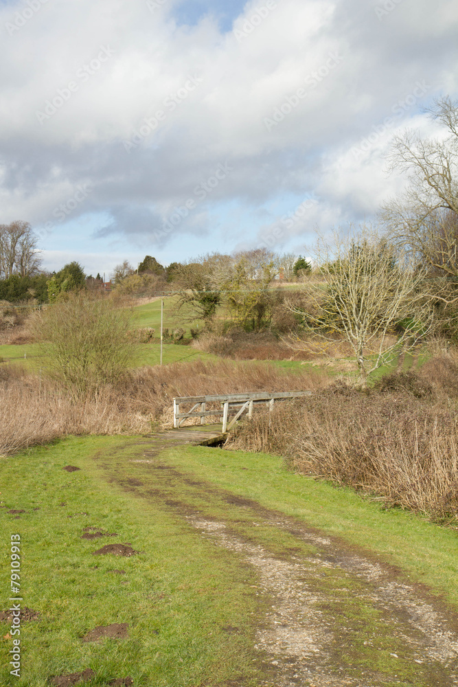 English countryside - footpath with a bridge