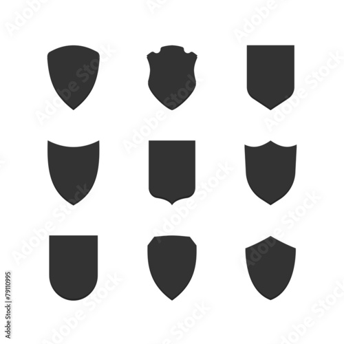 Shield frames simple icons set