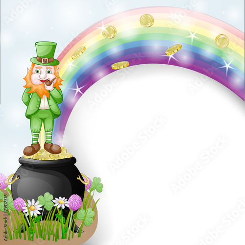 Illustration of joyful leprechaun