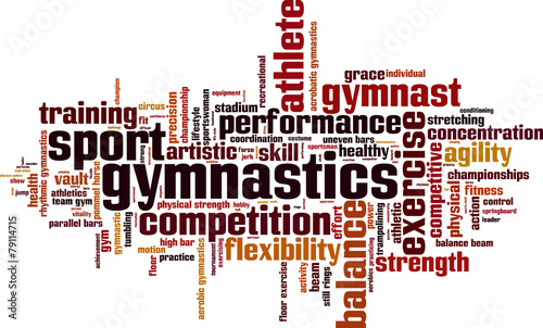 Gymnastics word cloud concept. Vector illustration