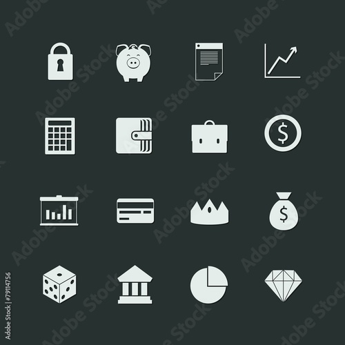 vector money and finance icons
