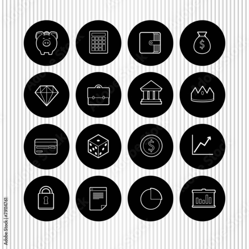 vector money and finance icons