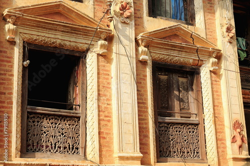 Classical newar style facade. Panauti-Nepal. 1090 photo