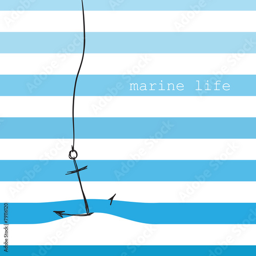 Card with marine stripes