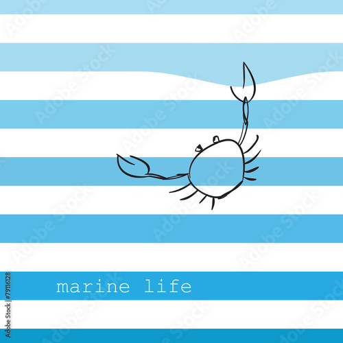 Card with marine stripes