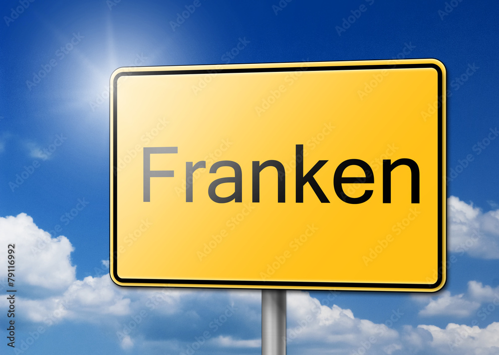 Willkommen in Franken Schild Hintergrund Willkommen in Franken Schild Hintergrund