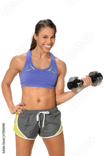Woman Curling Dumbbell