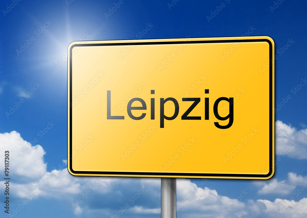 Willkommen in Leipzig Schild