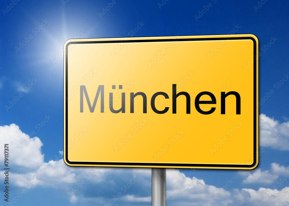 Willkommen in München Schild Hintergrund Willkommen in München Schild Hintergrund