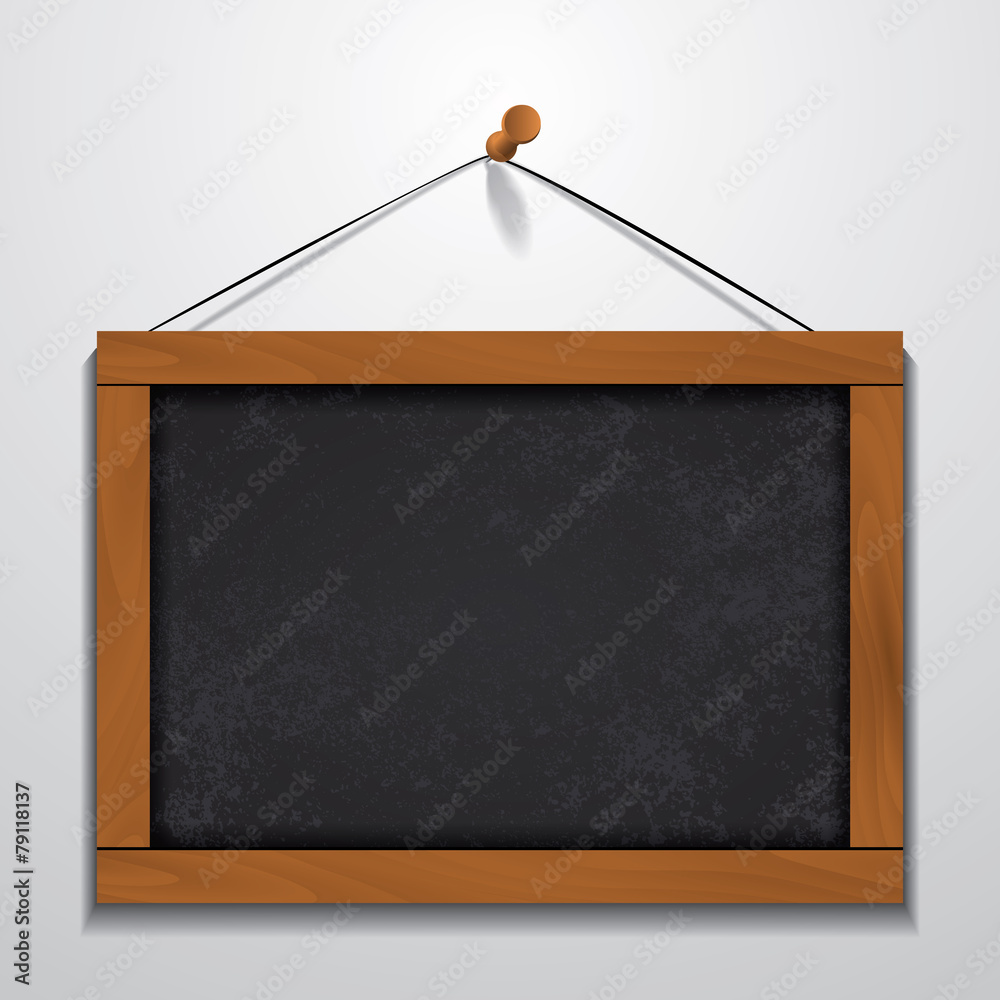Chalkboard wood frame hanging on wall