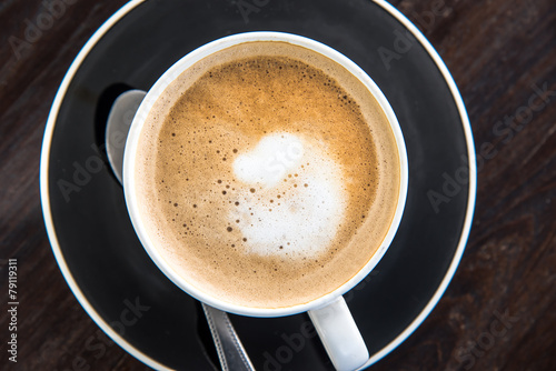 coffee cup on wooden table