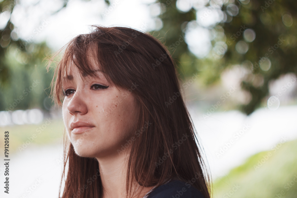Girl cries. Puffy eyes. Emotional portrait of beautiful brunette. Depression, sadness, loneliness
Girl cries. Puffy eyes. Emotional portrait of beautiful brunette. Depression, sadness, loneliness