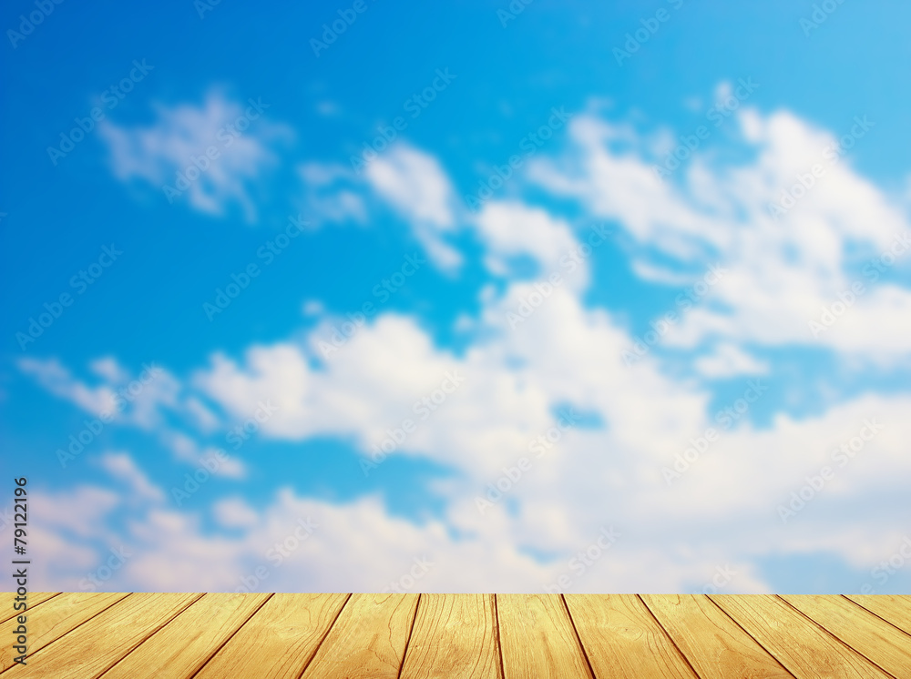 blur, blue sky Backgrounds and Wood Floor blur, blue sky Backgrounds and Wood Floor