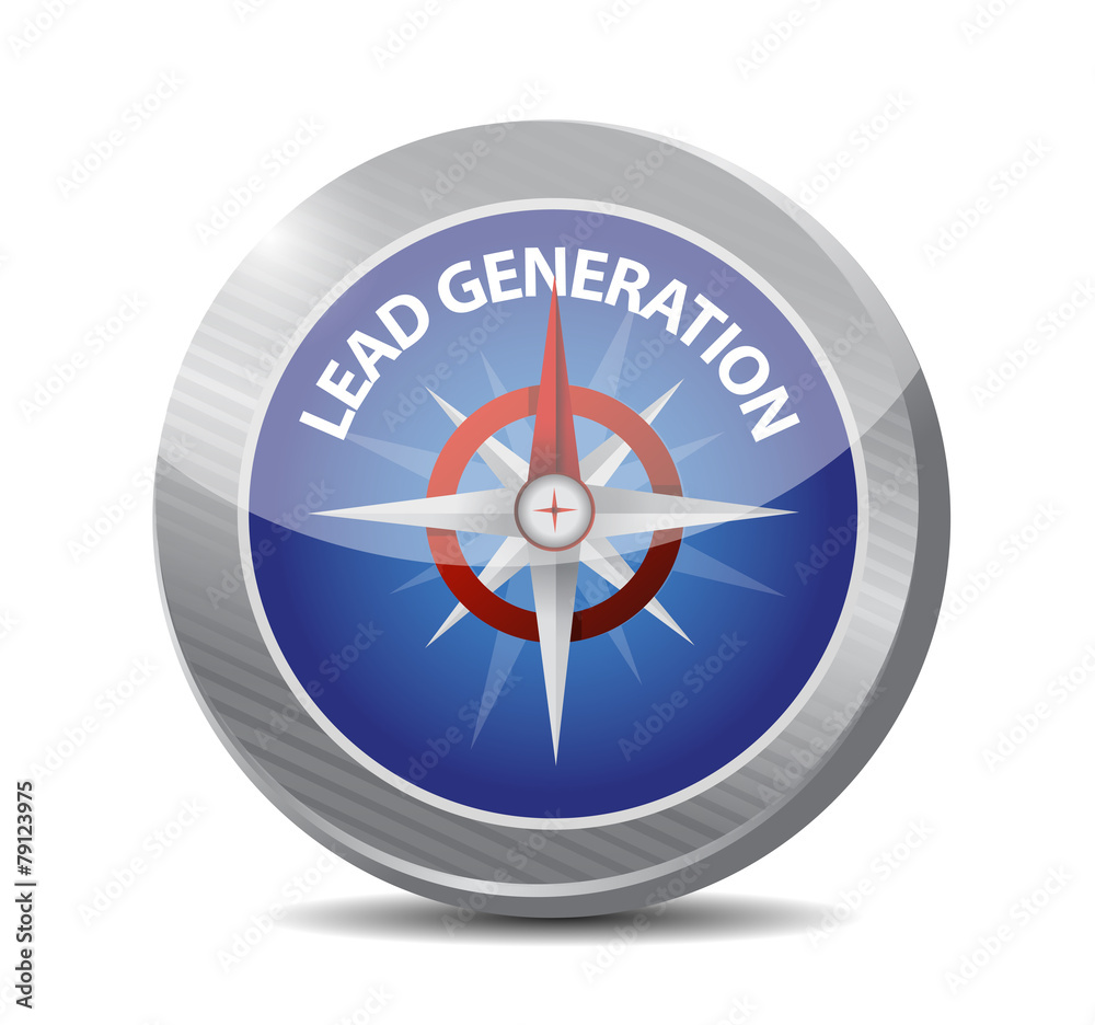 lead generation compass illustration design
