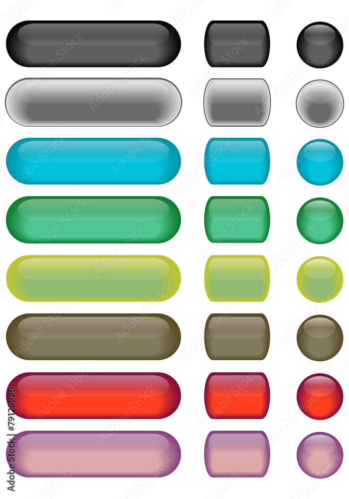 Colorful Glossy Website Buttons