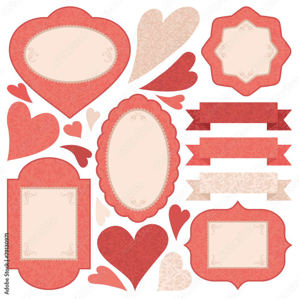 エンブレム ハート 素材 Stock ベクター Adobe Stock