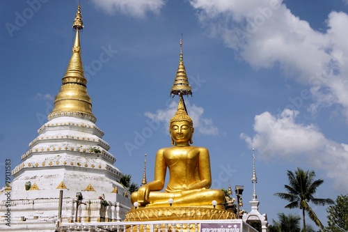 Sitting Buddha statue at Chiang Mai temple
