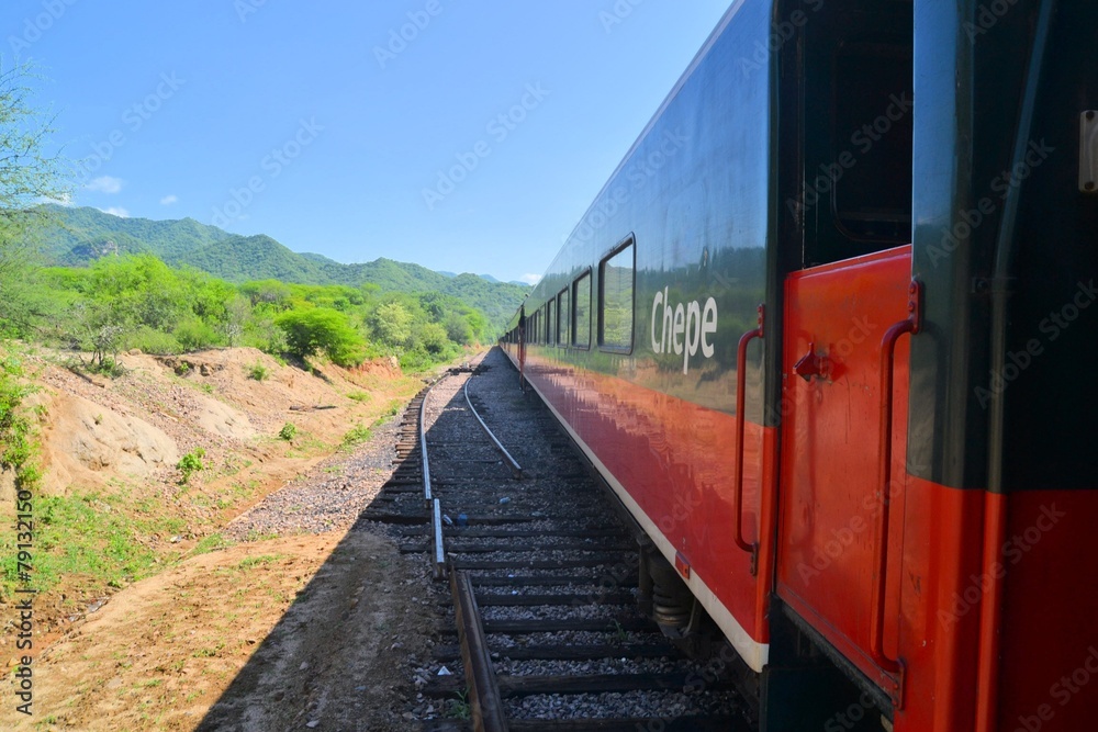Naklejka premium El Chepe train in the Copper Canyon, Mexico