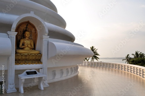 Japanese Peace Pagoda at Rumassala, Galle, Sri Lanka photo