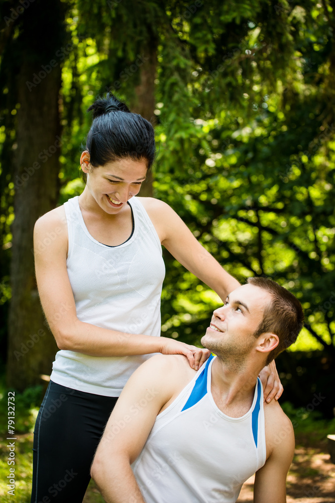 Fototapeta premium Massage after sport training