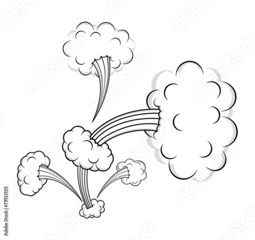 Retro Clouds Bursting Vector Designs