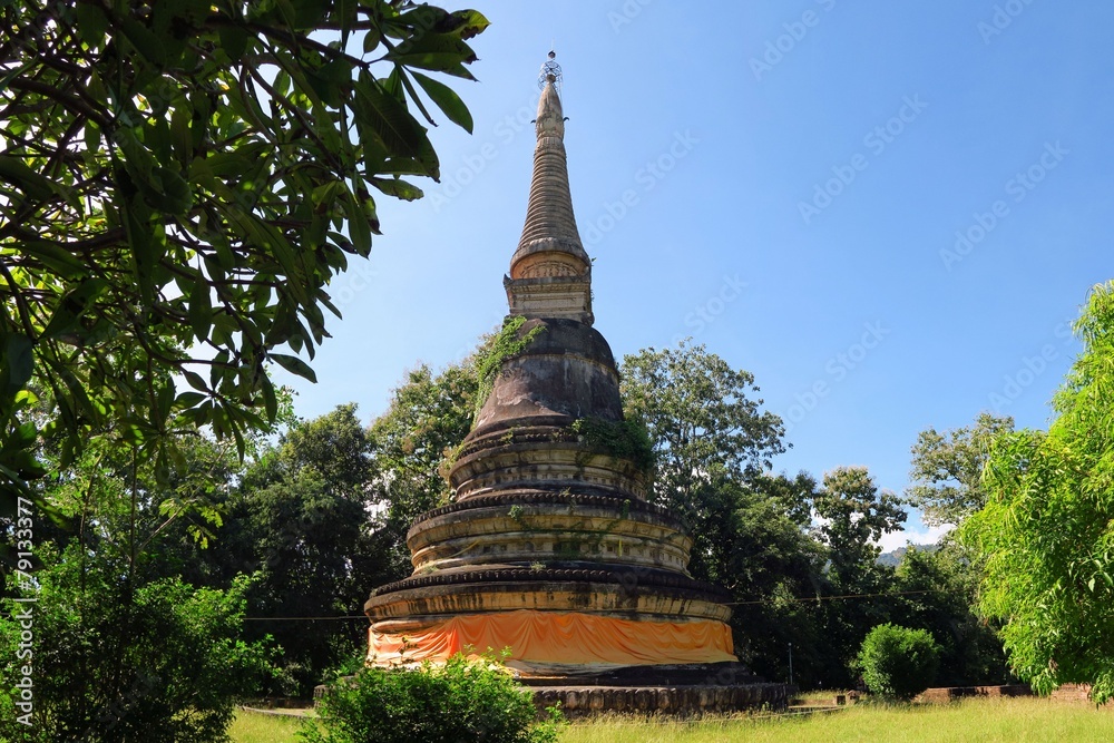 Ancient Pagoda. Wat UMong Chiangmai, Thailand.