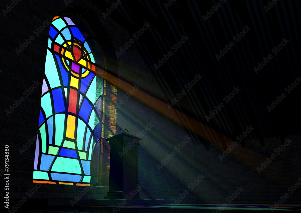 Stained Glass Window Church - obrazy, fototapety, plakaty 