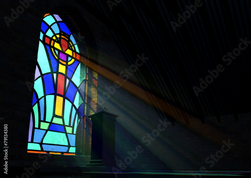 Photo Stained Glass Window Church