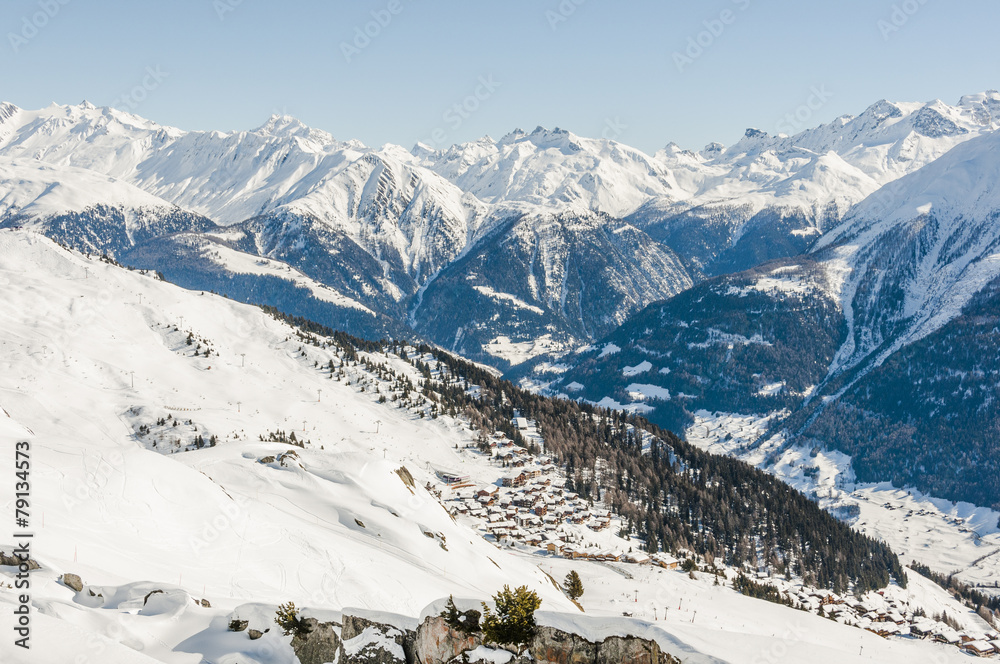Bettmeralp, Walliser Dorf, Alpen, Wallis, Winterferien, Schweiz