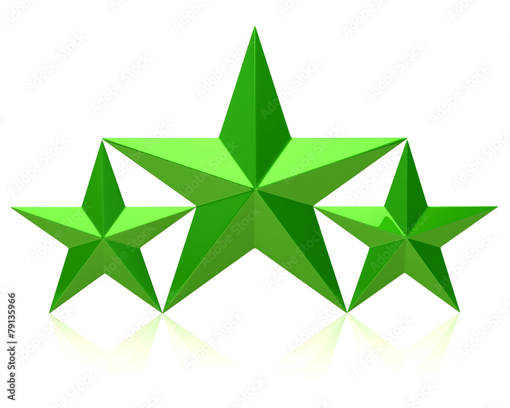 Obraz premium Green stars of the winners