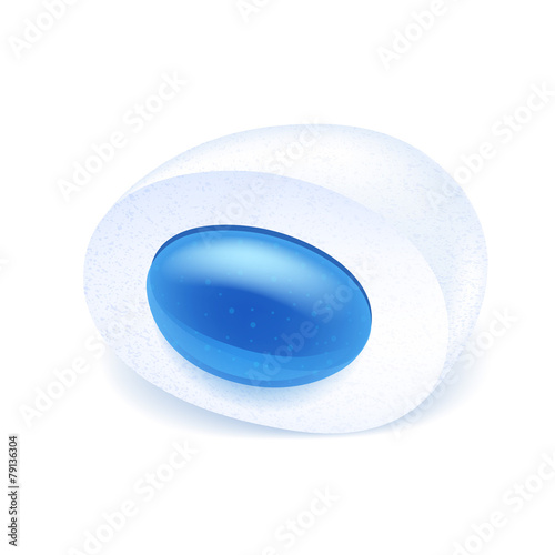 Realistick chewing gum pellet with filling.