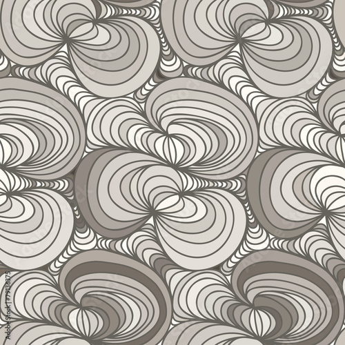 Vector seamless wave background of doodle drawn lines