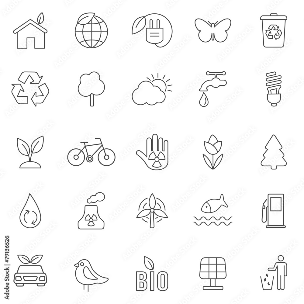 Eco line icons set .Vector Eco line icons set .Vector