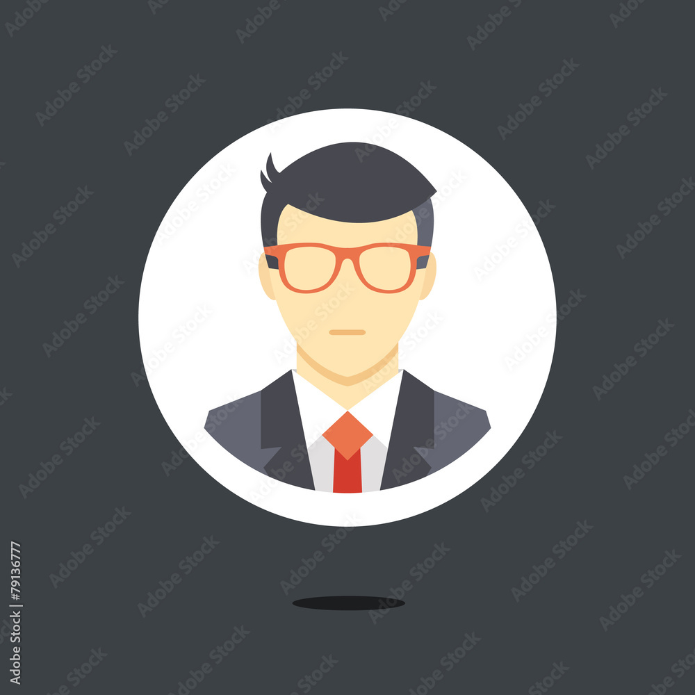 Vector man in business suit icon