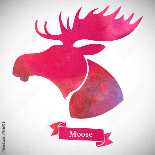 Moose_head_Watercolor_silhouette