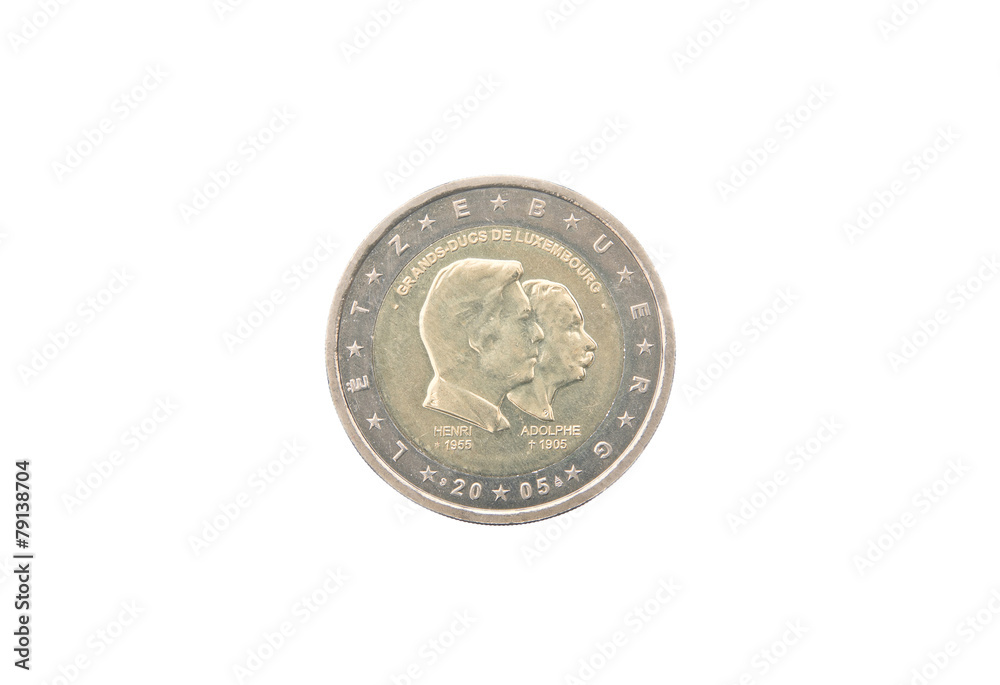 Commemorative 2 euro coin of Luxembourg minted in 2005 Commemorative 2 euro coin of Luxembourg minted in 2005