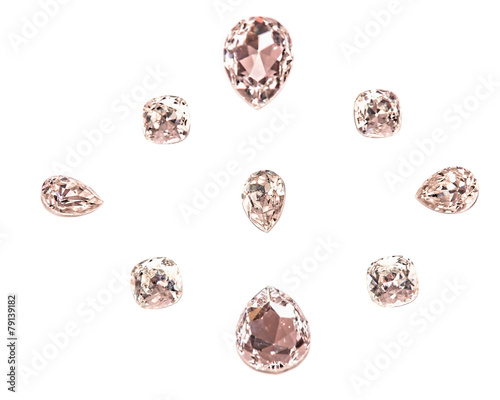 Crystal strasses on a white background. isolated