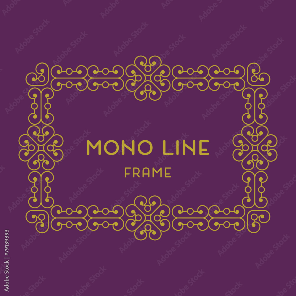 Folk Geometric frame in trendy mono line style.
