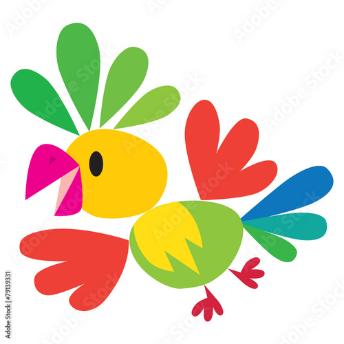 Children vector illustration of funny parrot