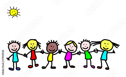 Kids drawing -  friends