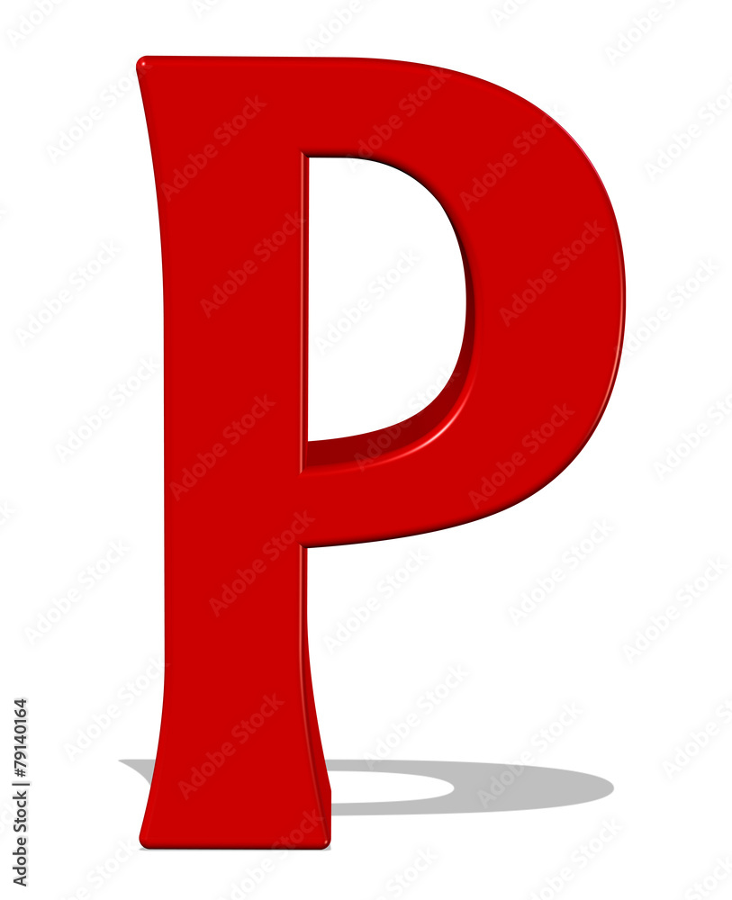 kırmızı renkli p harfi Stock Vector