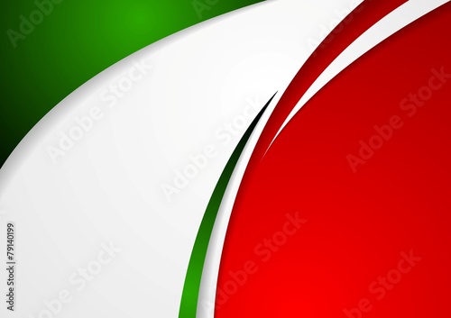 Corporate wavy abstract background. Italian colors