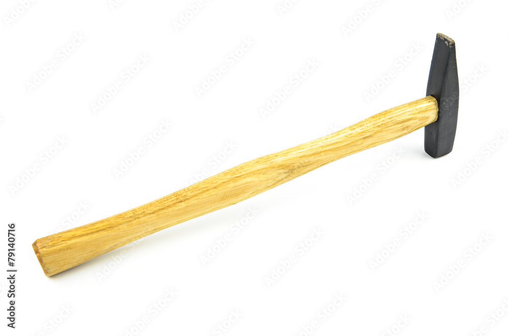 Wood hammer isolated on white background