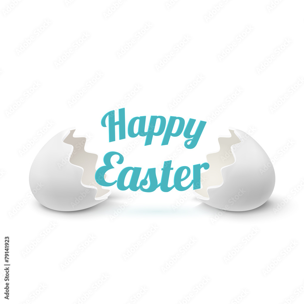 Realistic egg shell icon, isolated on white background. Realistic egg shell icon, isolated on white background.