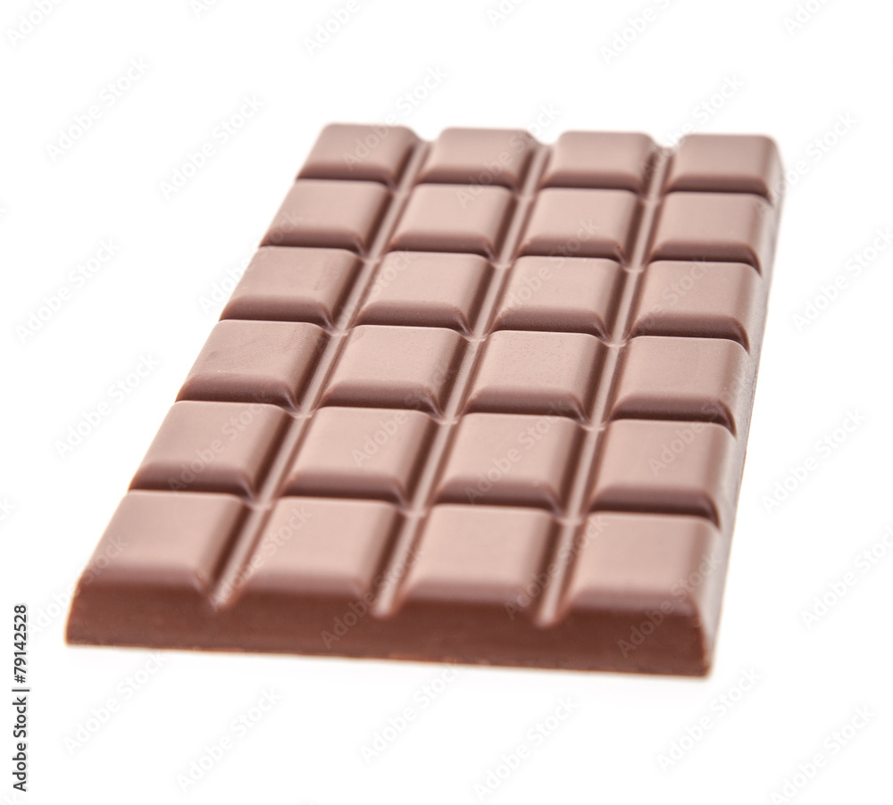 Fine block of chocolate. All on white background