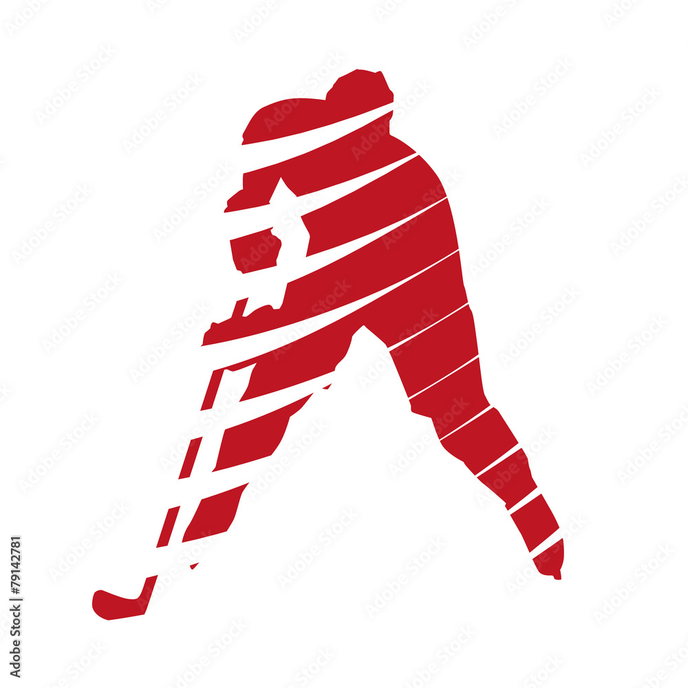 Fototapeta premium Abstract red hockey player
