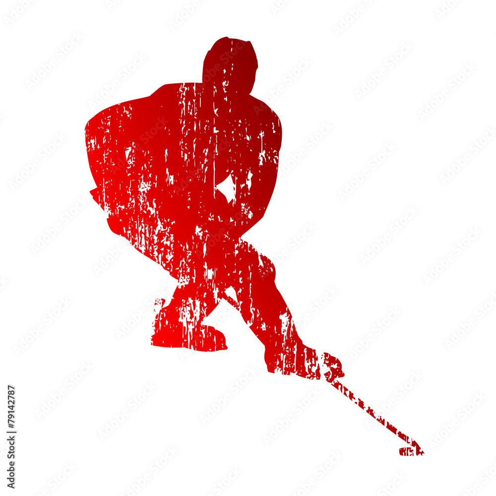 Naklejka premium Grungy hockey player