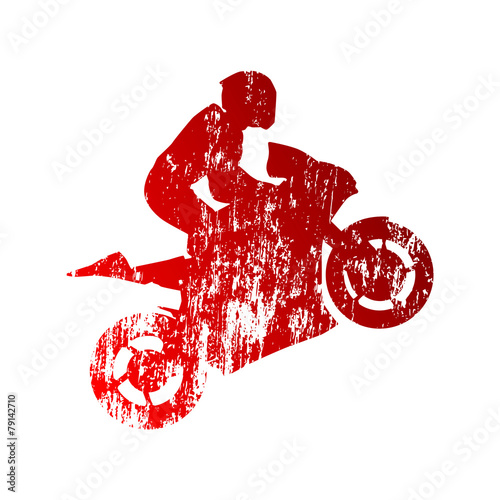 Abstract grungy motorcycle rider