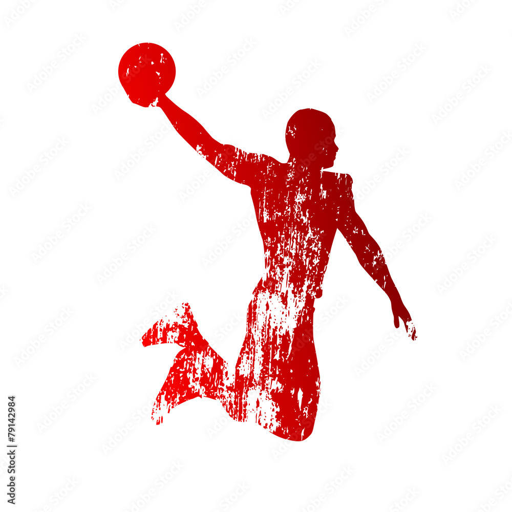Fototapeta premium Grungy basketball player